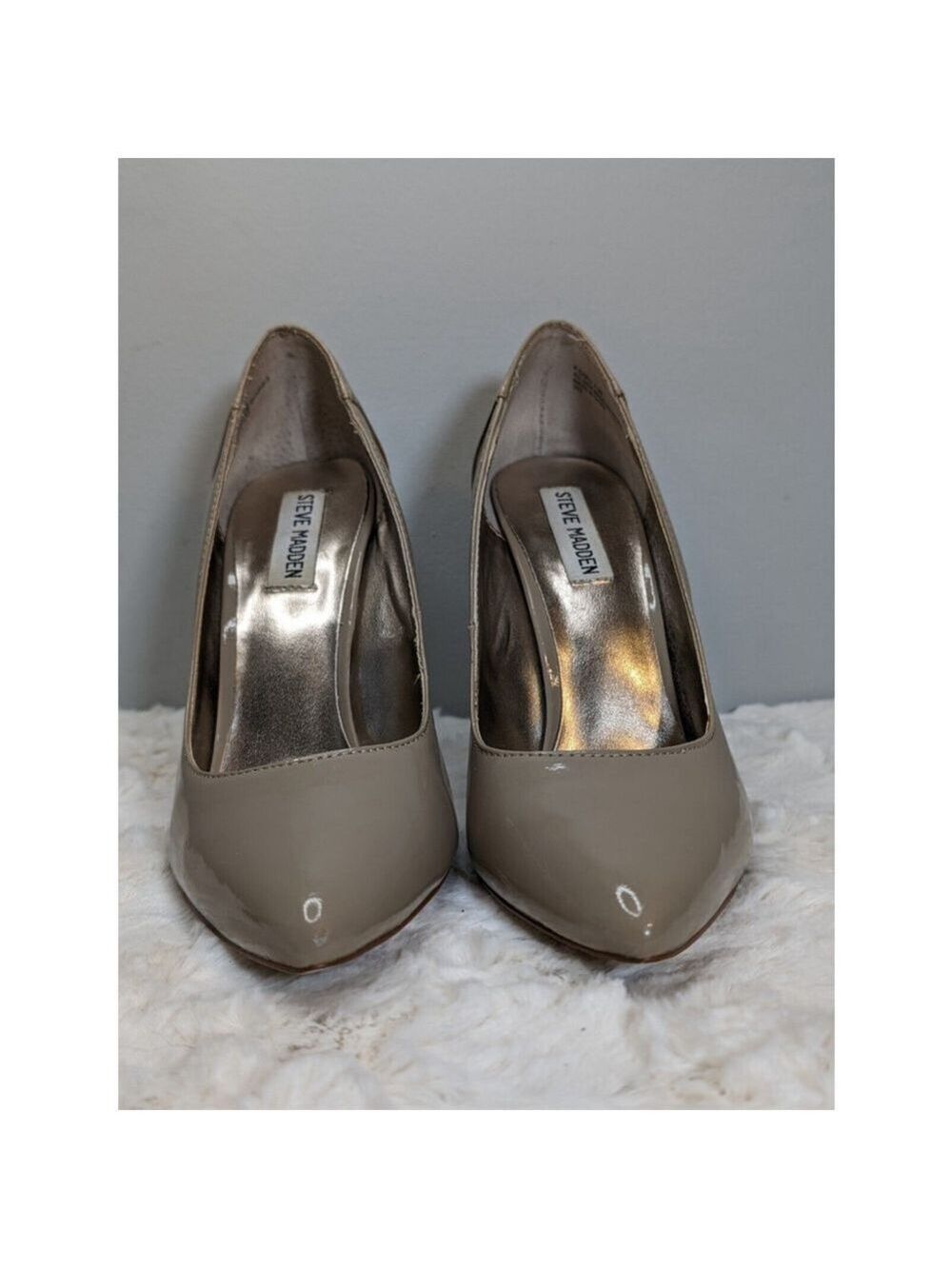 Steve Madden Women's Nude Patent Leather Pumps Heels Sz 7.5 EUC - Picture 4 of 11